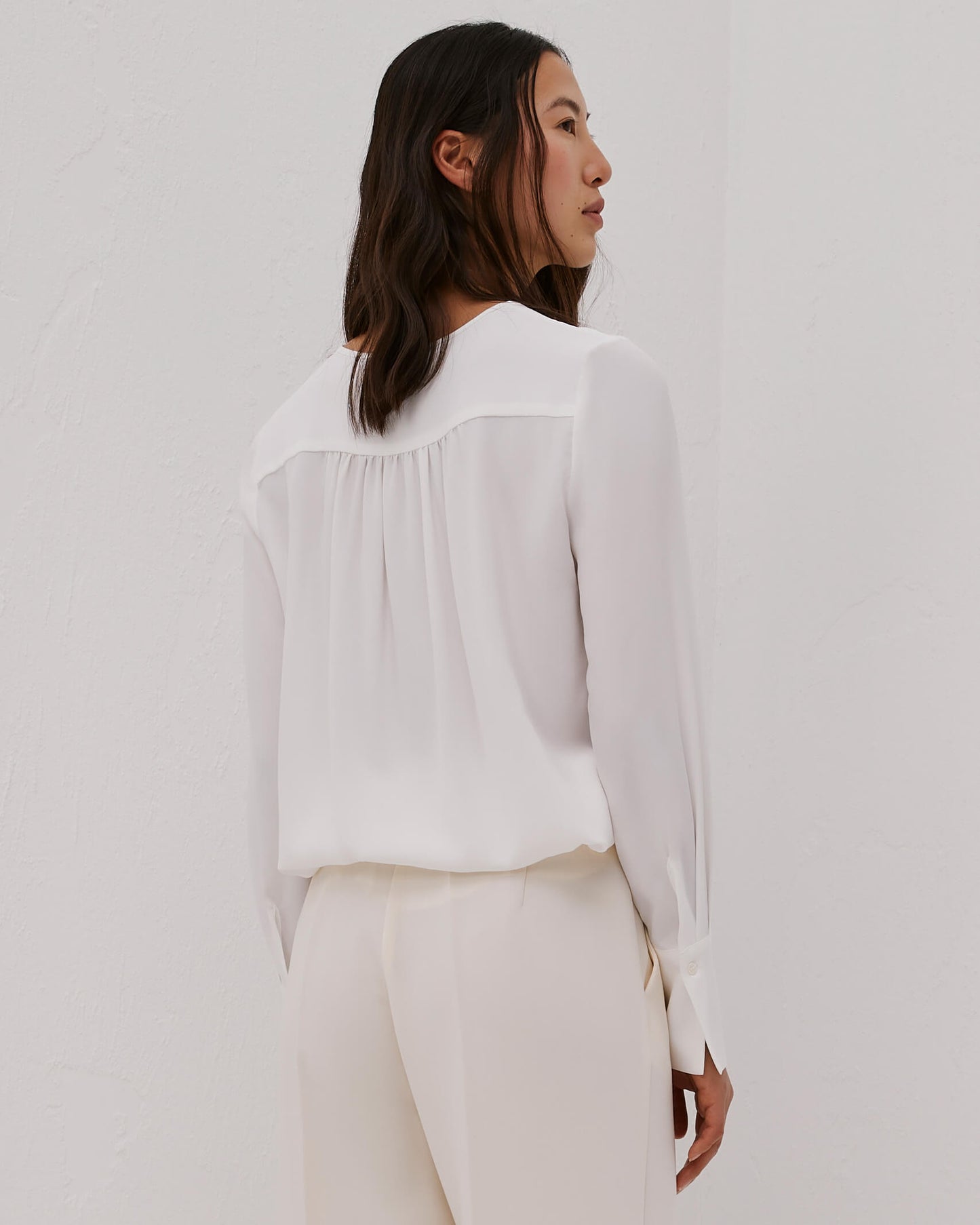 blusa girocollo in misto seta beatrice .b