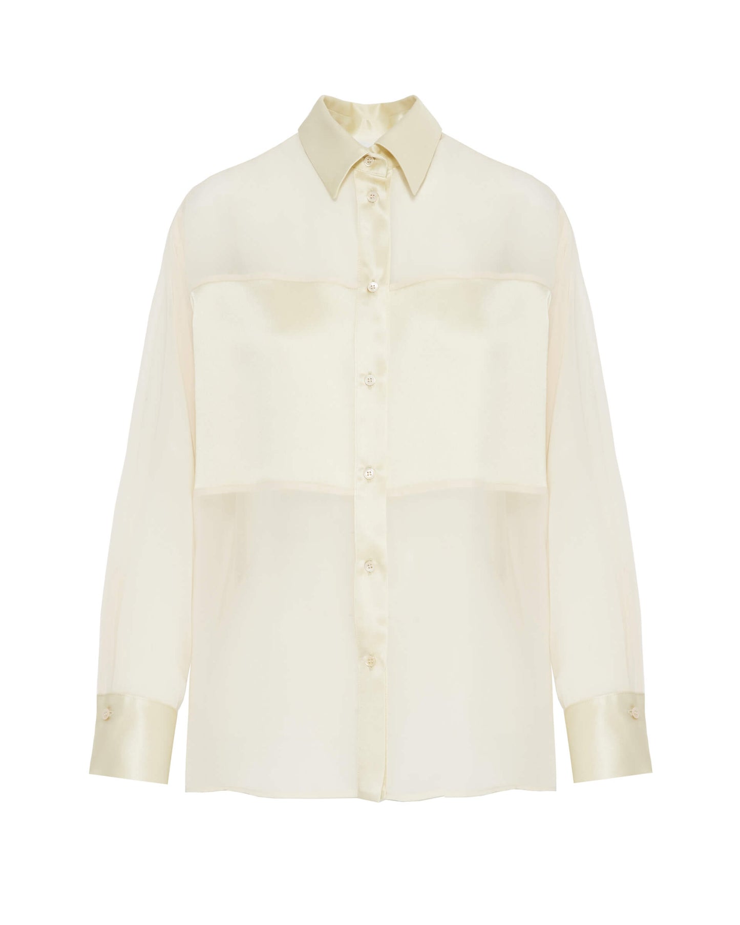 camicia in satin con dettagli in georgette beatrice .b