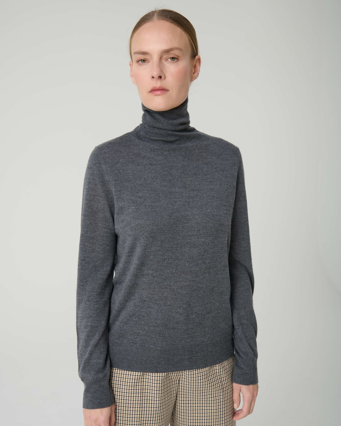 Maglia a collo alto in lana seta e cashmere