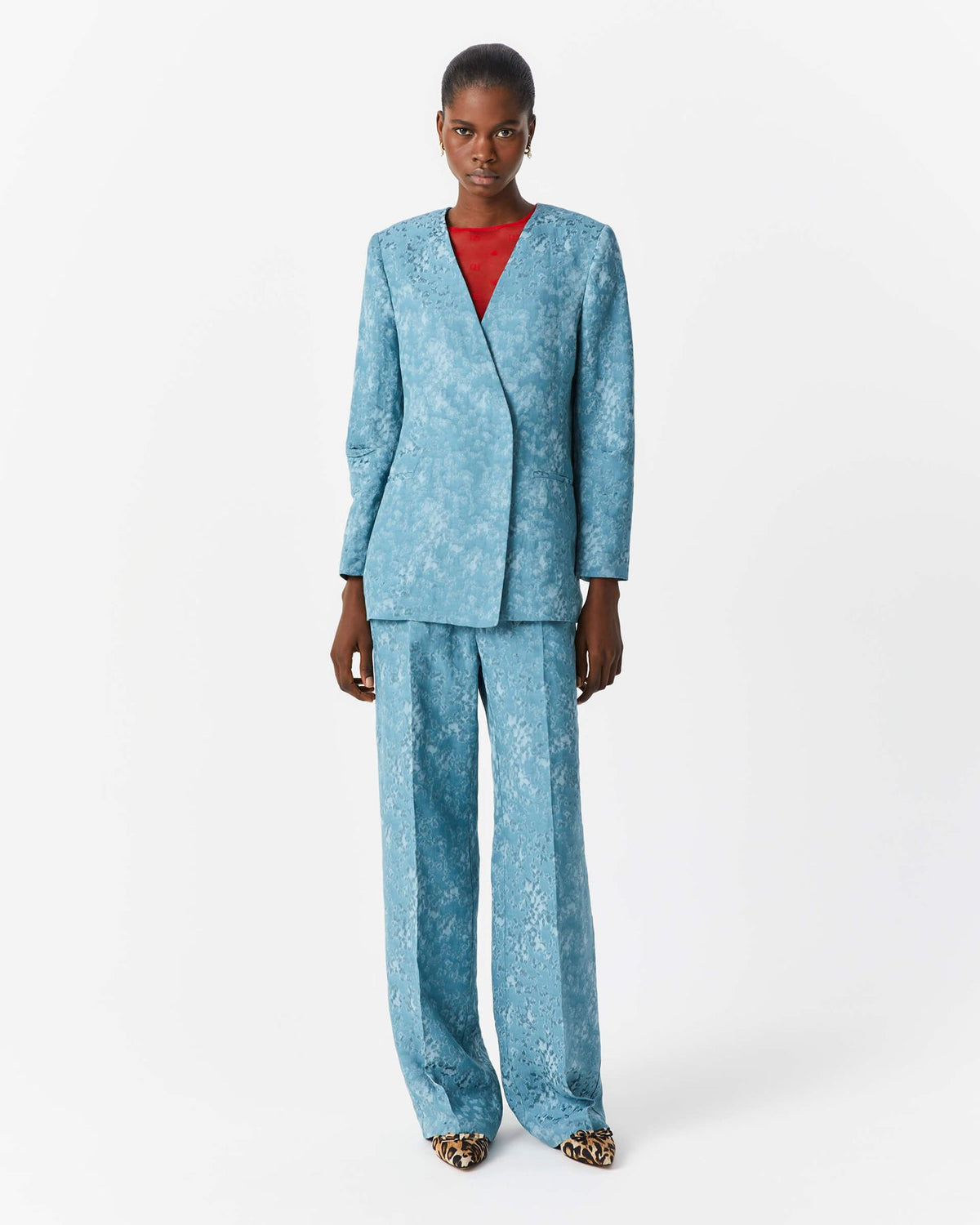 pantaloni in raso jacquard beatrice .b