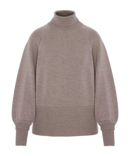 pullover collo alto in pura lana trompe l’oeil beatrice .b