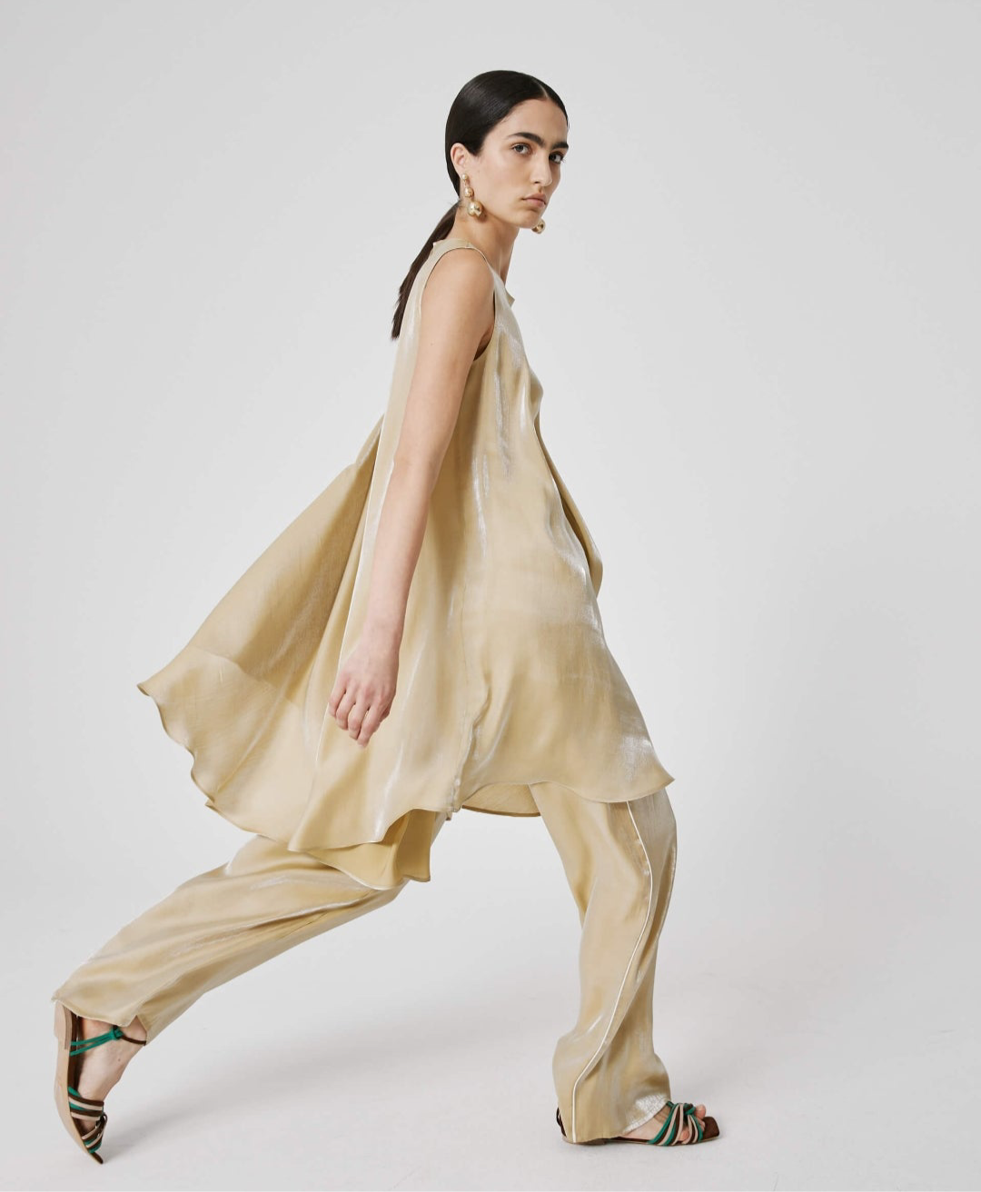 mint wet look trousers sfizio studio
