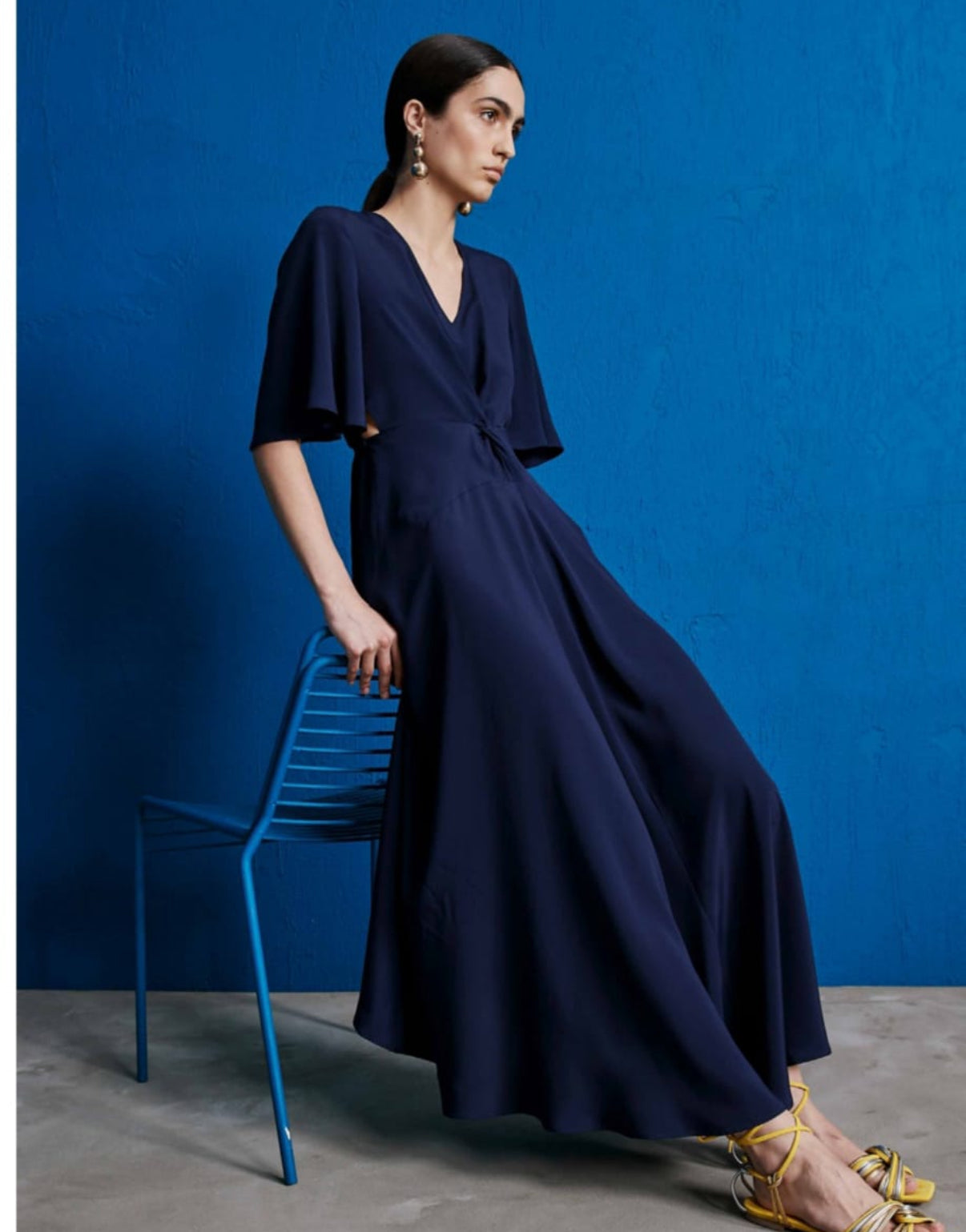 long dress in crepe mixed silk sfizio studio
