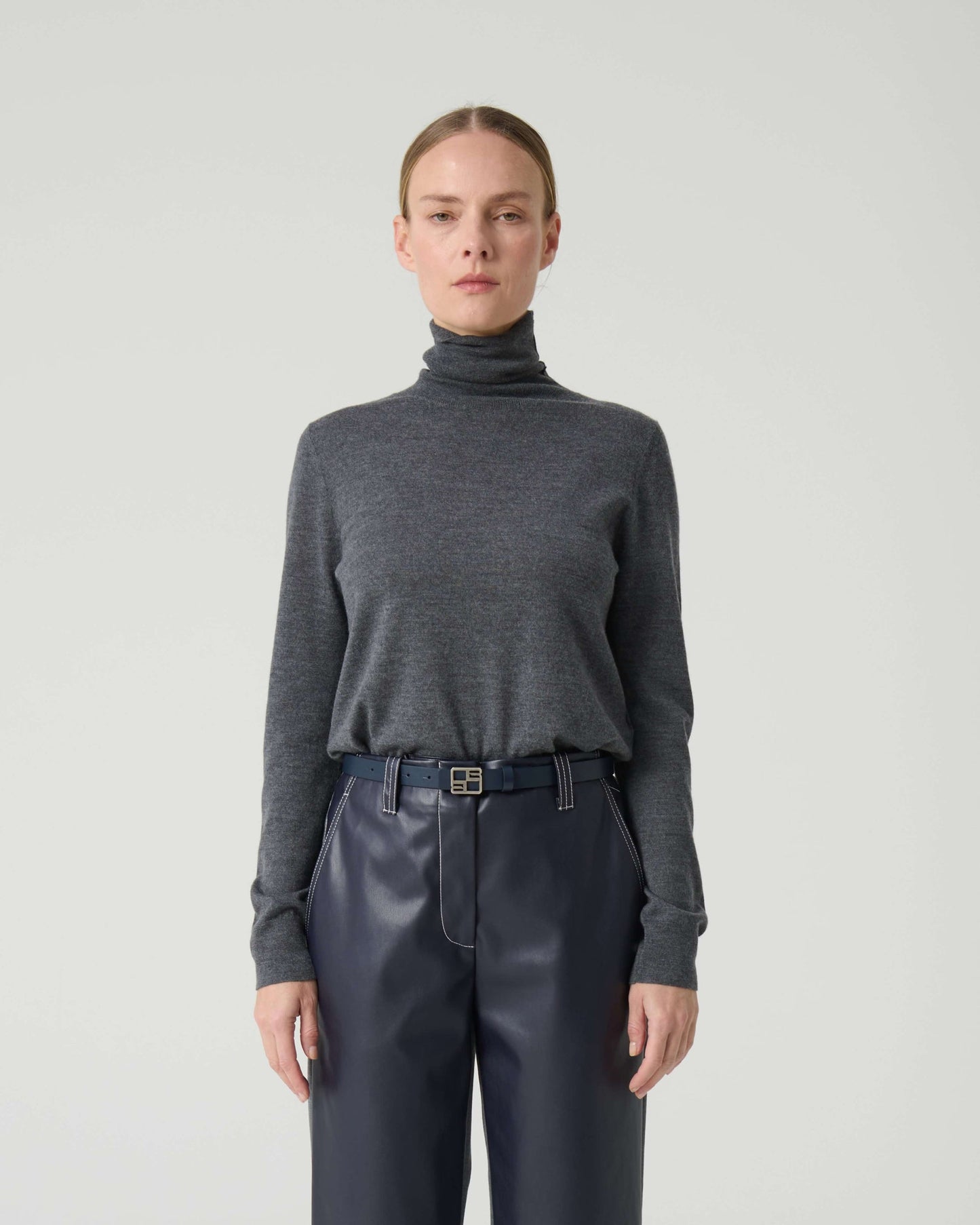 Maglia a collo alto in lana seta e cashmere