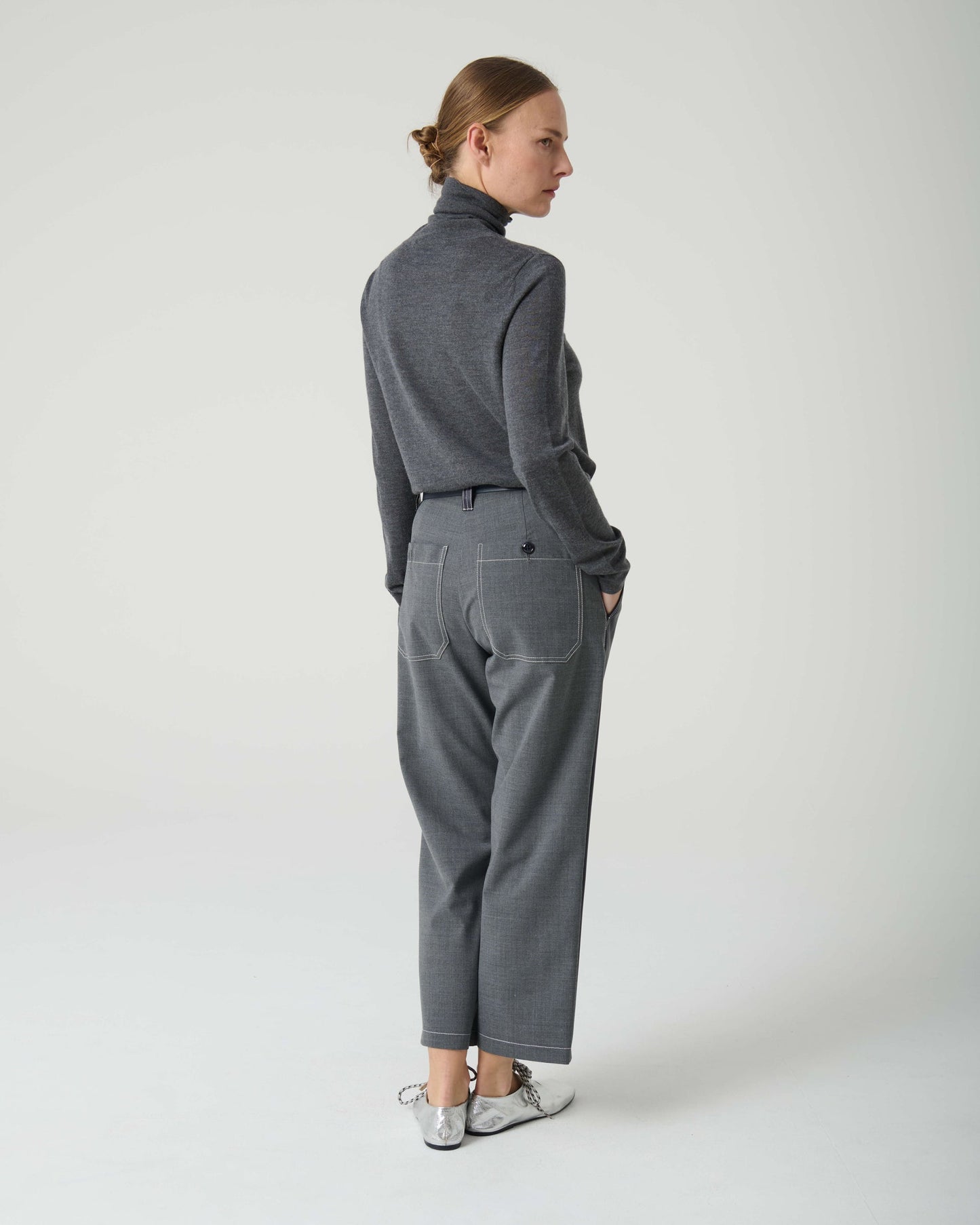 Maglia a collo alto in lana seta e cashmere