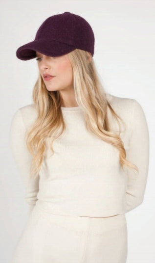 cappello con visiera in lana prugna Gaynor bongard 