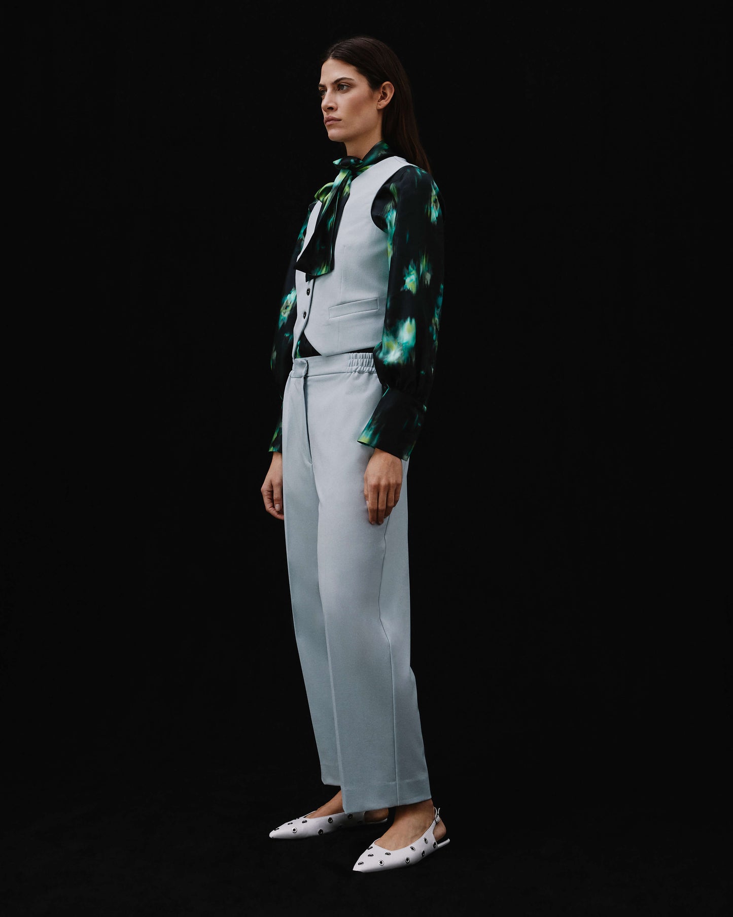 pantaloni morbidi in twill di lana beatrice .b