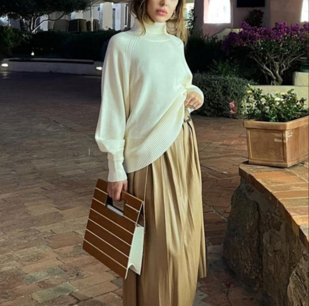 pullover collo alto in lana vergine beatrice .b